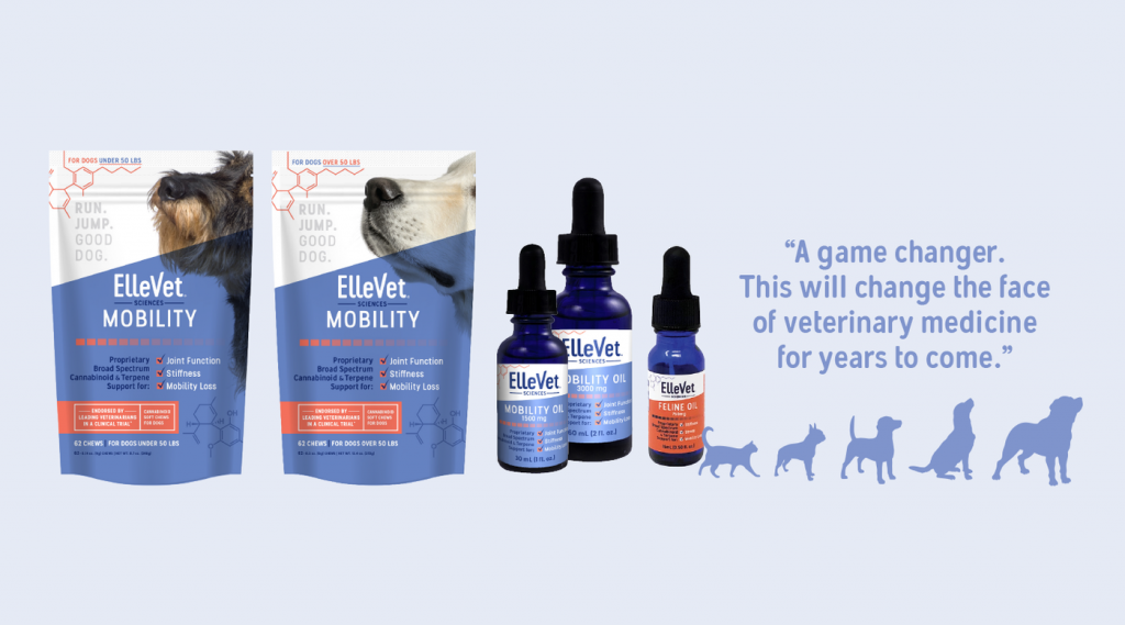 Een selectie van CBD-producten voor huisdieren van ElleVet